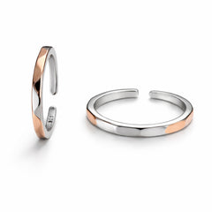 925 Sterling Silver Dual Tone Adjustable Ring