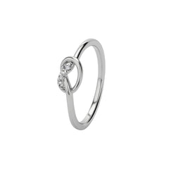 925 Sterling Silver Circular Twist Crystal Ring