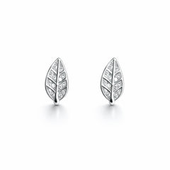 925 Sterling Silver Leaf Stud