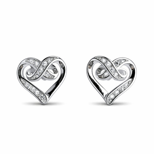 925 Sterling Silver Infinity Heart Stud