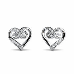 925 Sterling Silver Infinity Heart Stud