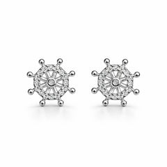 925 Sterling Silver Nautical Wheel Stud