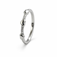 925 Sterling Silver Triple Heart Crystal Ring