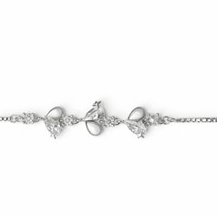 925 Sterling Silver White Crystal Butterfly Bracelet