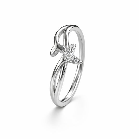 925 Sterling Silver Twisted Butterfly Crystal Ring