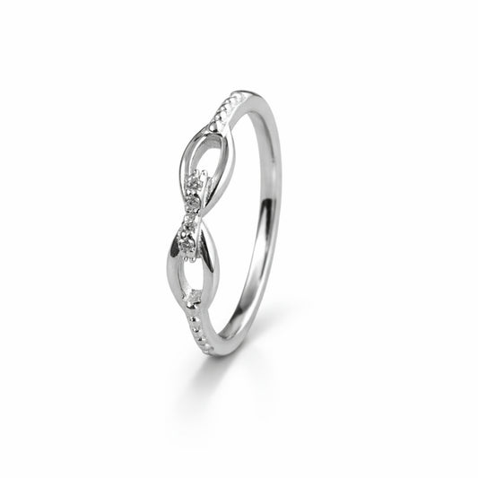 925 Sterling Silver Infinity Loop Crystal Ring