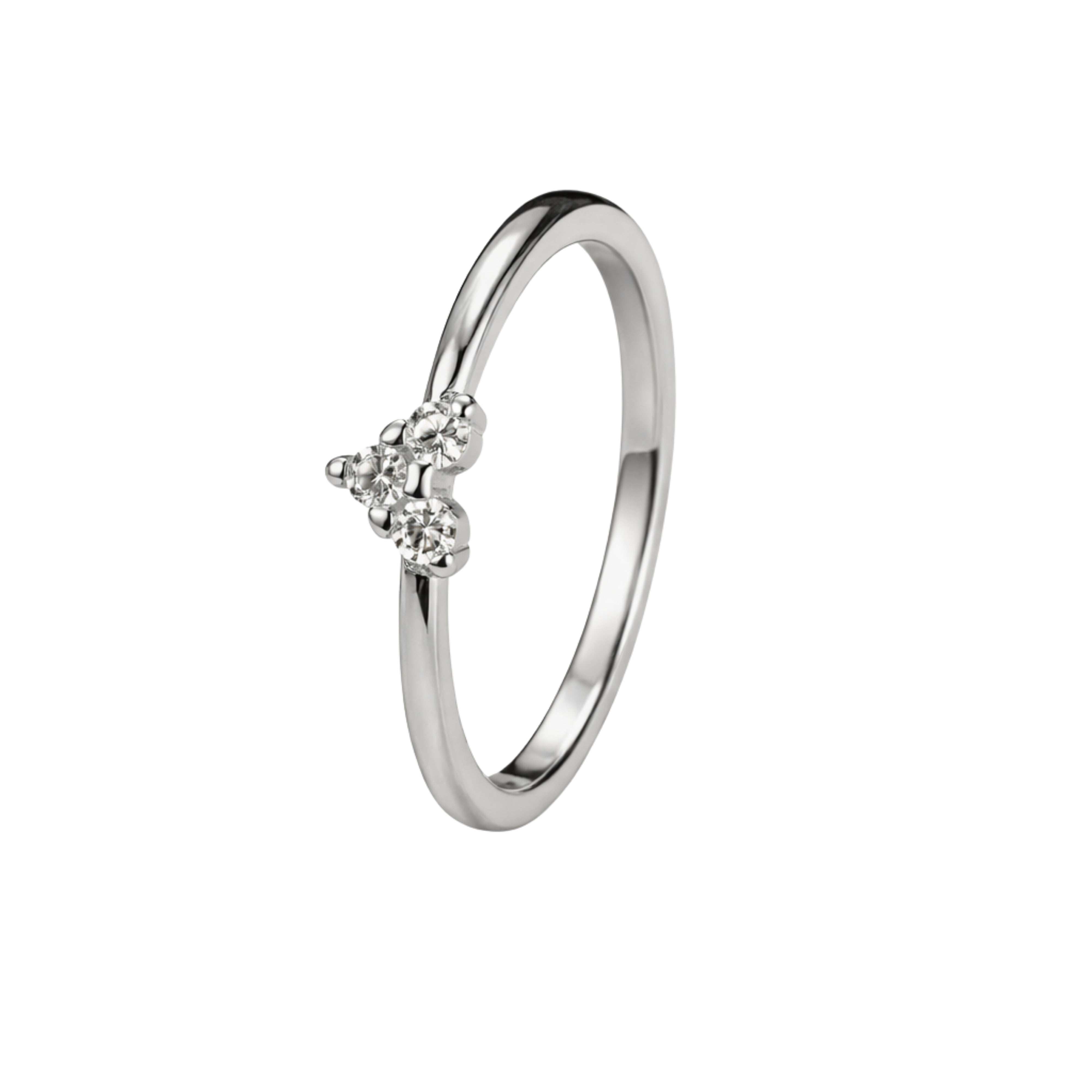 925 Sterling Silver Triple Stone Minimal Ring